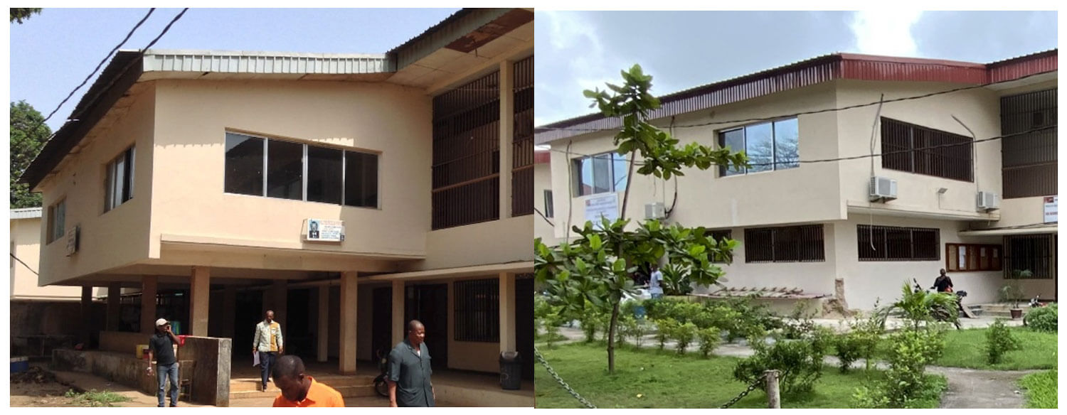 Photo showing Department of Dentistry before and after rennovation by MS. 