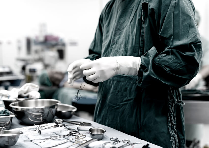 Photo showing surgical instrument table.