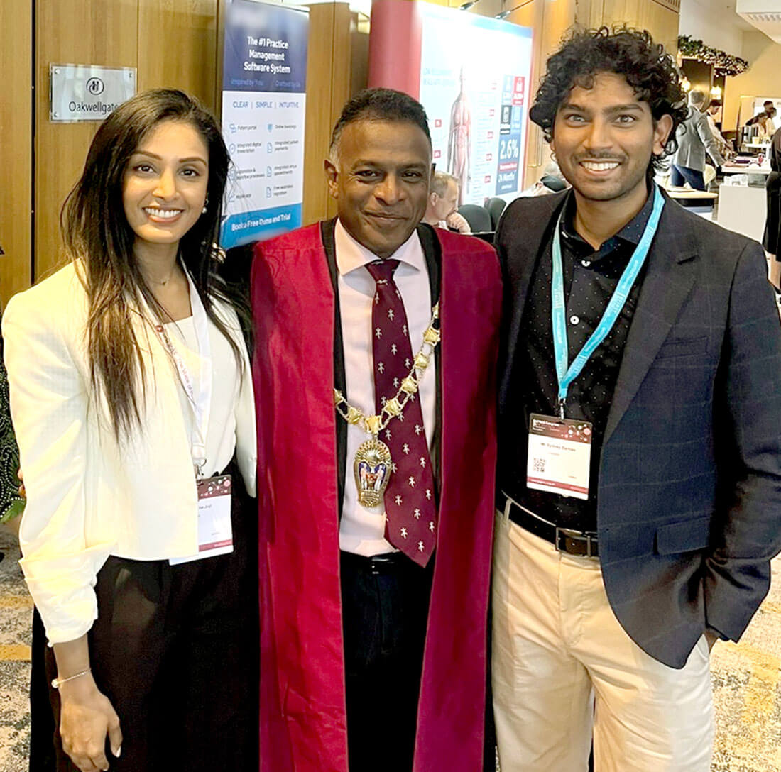 Photo showing Nikita Joji, Maniram Ragbir and Sydney Barnes at the BAPRAS Congress 2023. 