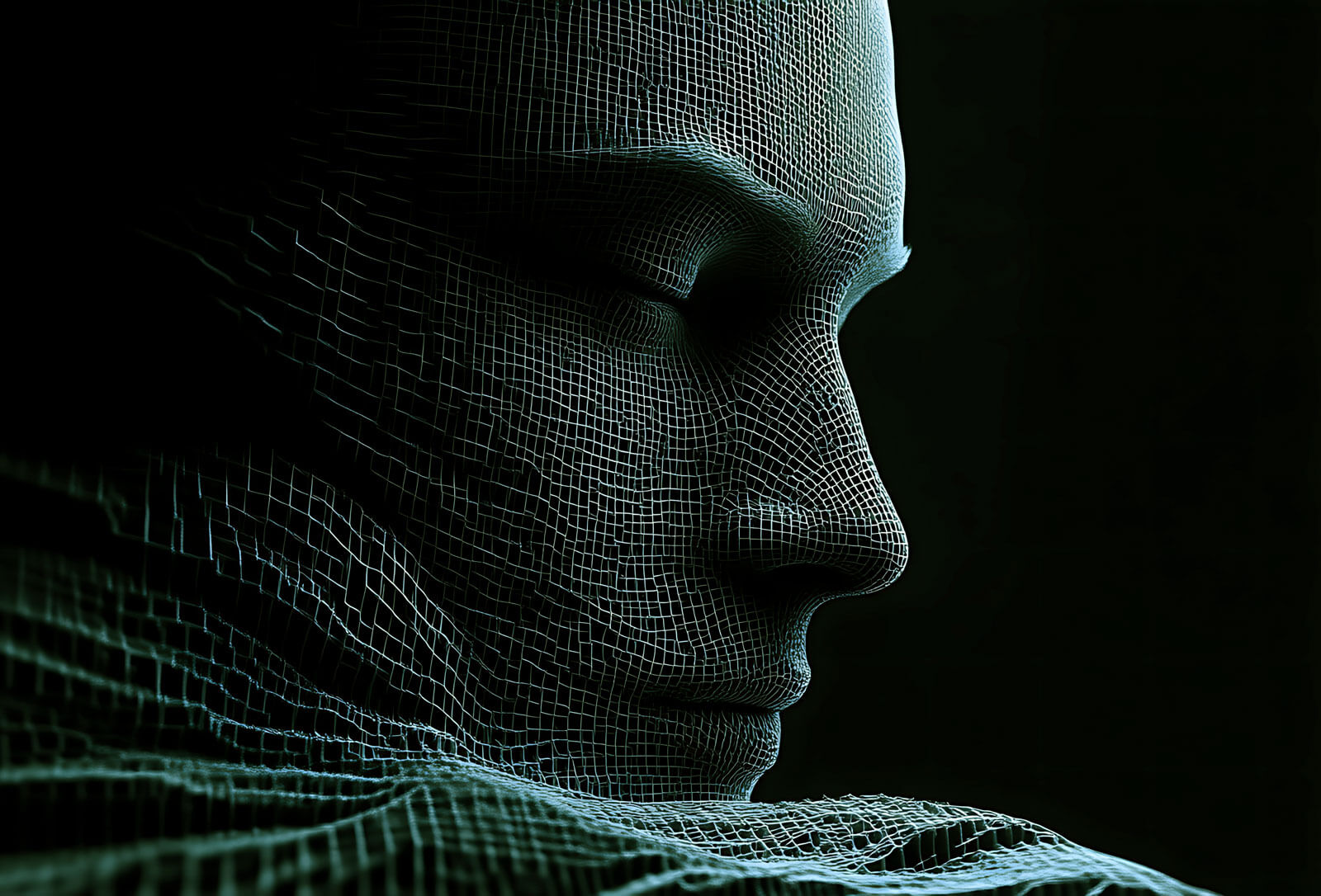 Digital image of human head.